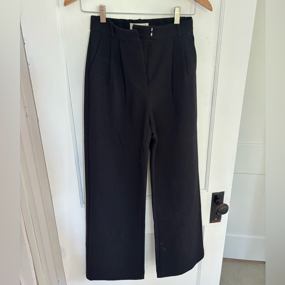 Black Wide-Leg High-Rise Dress Pants - Women
